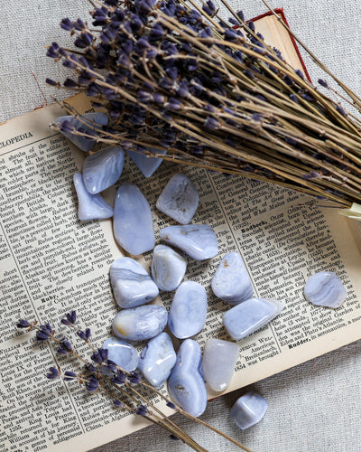 Blue Lace Agate Tumbled Stones