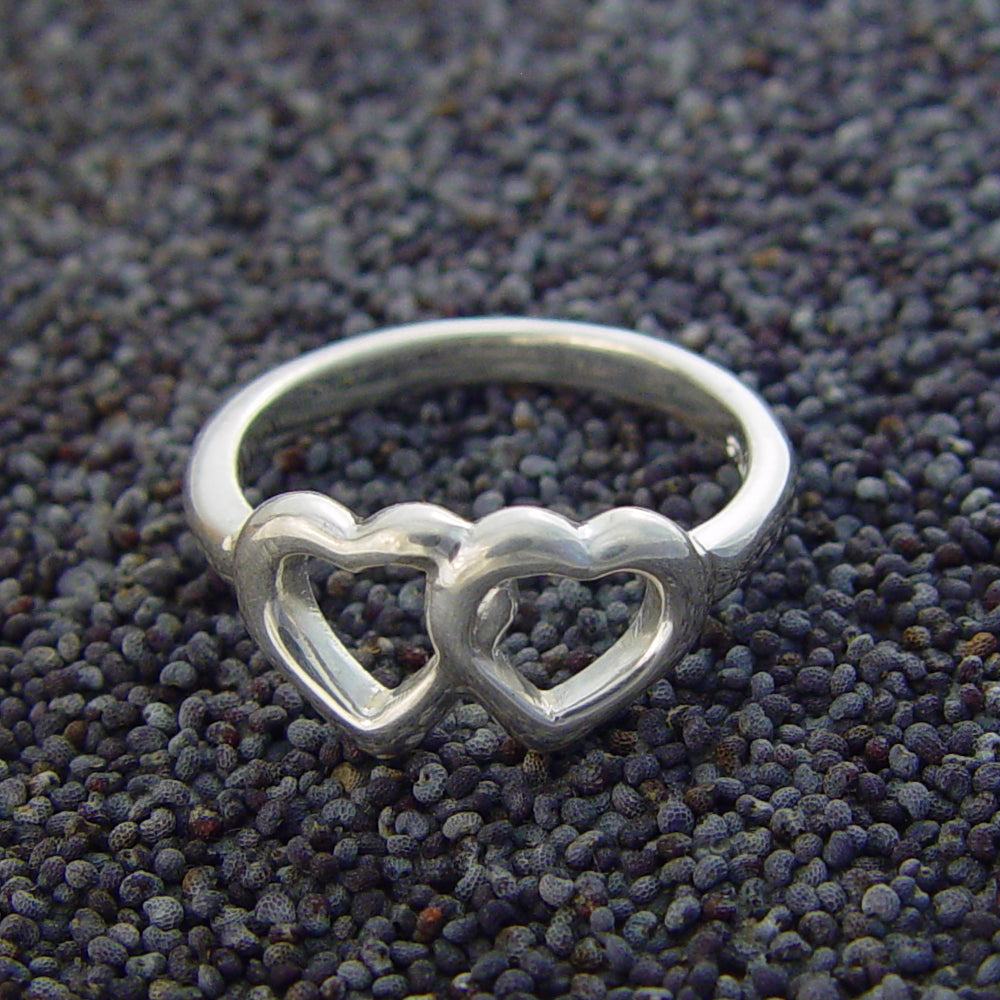 Polished sterling silver ring with clean bright finish