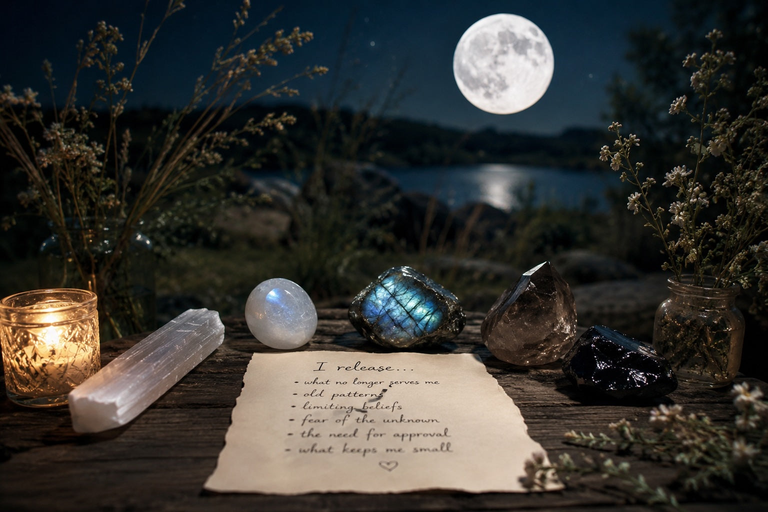 Full Moon in Aquarius Crystals for the Buck Moon