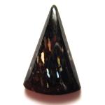 Iridescent black and gold Nuummite specimen with flashing sheen