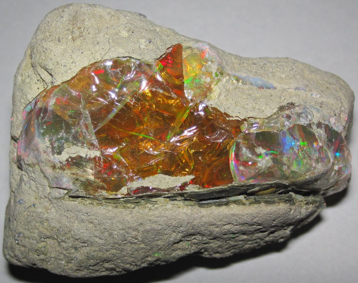 Ethiopian Welo Opal showing vivid play-of-color flashes