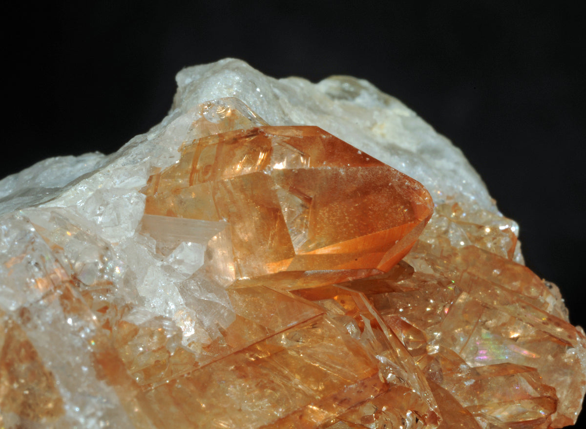 Orange Tangerine Quartz crystal cluster with warm hematite coloring