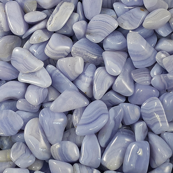 Light blue Blue Lace Agate crystal with white bands