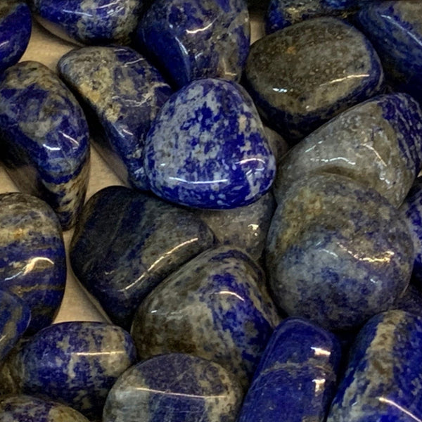 Deep blue Lapis Lazuli stone with golden flecks.