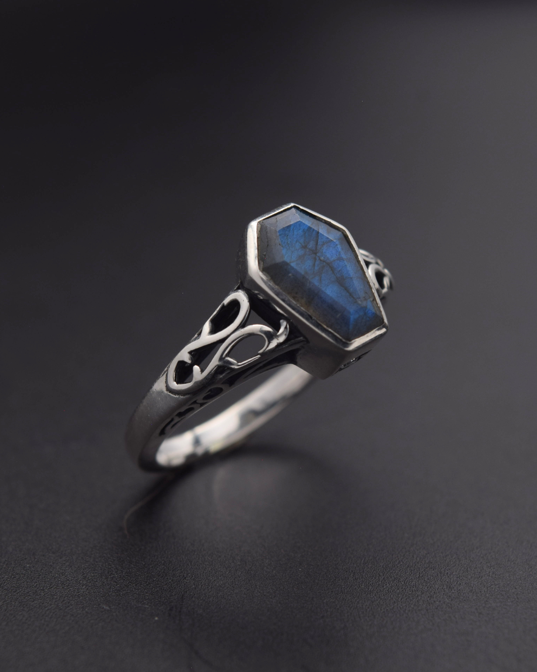 Labradorite Coffin Ring - right view