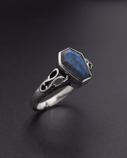 Labradorite Coffin Ring - right view