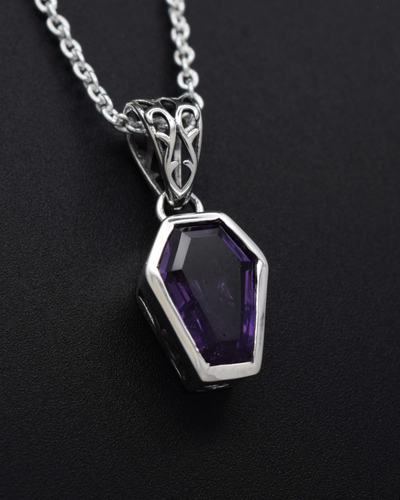 AMETHYST SILVARIA COFFIN NECKLACE