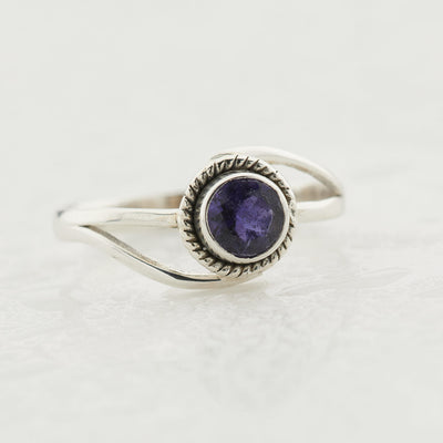 Iolite Infinity Ring, Size 7