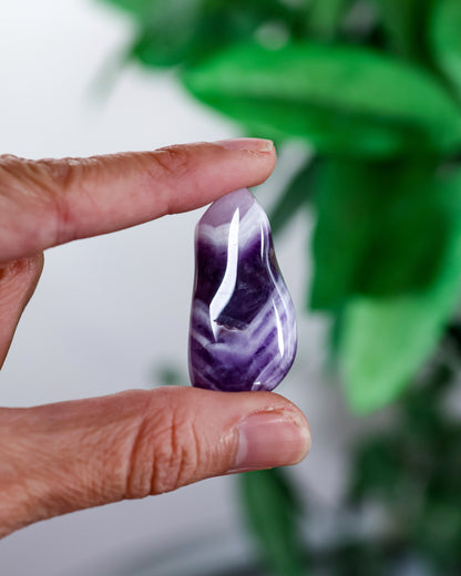 Amethyst Banded A Tumbled Gemstone