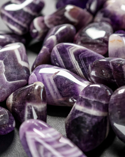 Amethyst Banded A Tumbled Gemstone
