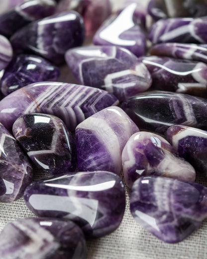 Amethyst Banded A Tumbled Gemstone