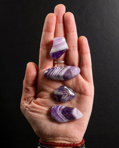 Amethyst Banded A Tumbled Gemstone