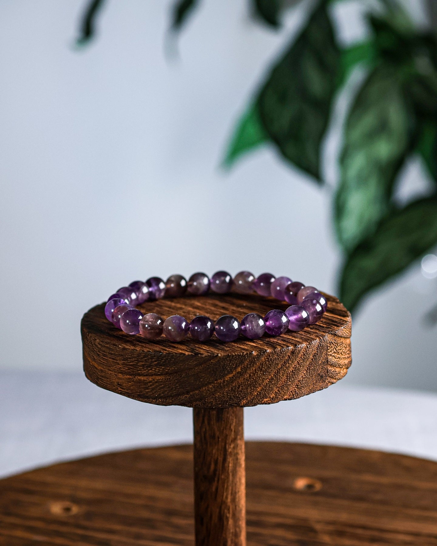 Amethyst (Dark) Beaded Bracelet