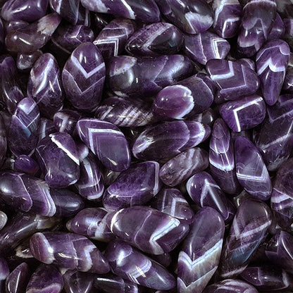 Amethyst Banded Tumbled Gemstone Tumbled Spirituality & Contentment 