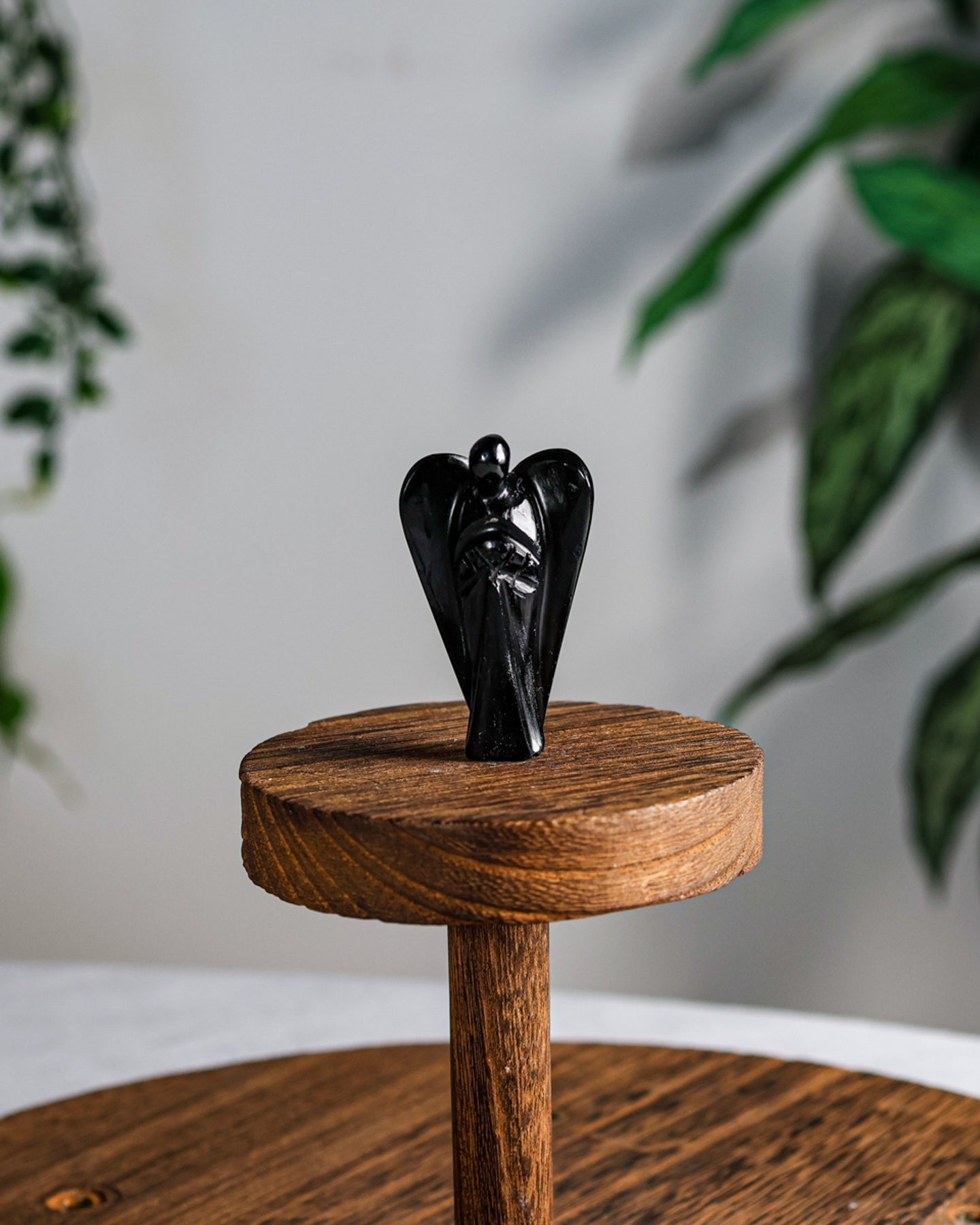 Black Obsidian Carved Angel