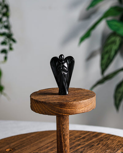 Black Obsidian Carved Angel