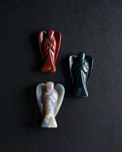 Blood Stone Carved Angel