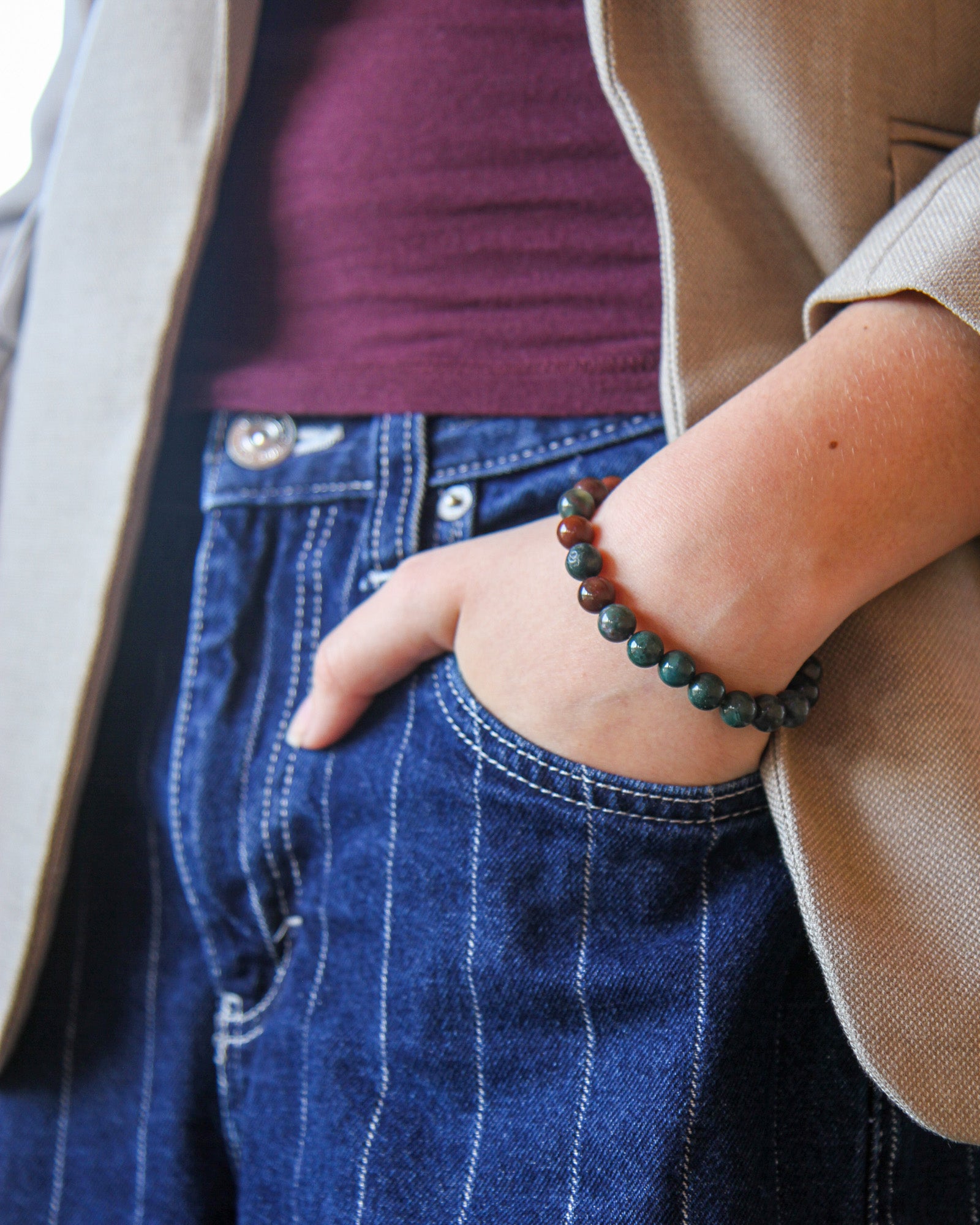 Bloodstone (Heliotrope) Bracelet