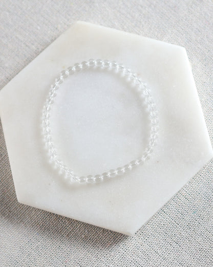 Clear Quartz  Beaded Bracelet