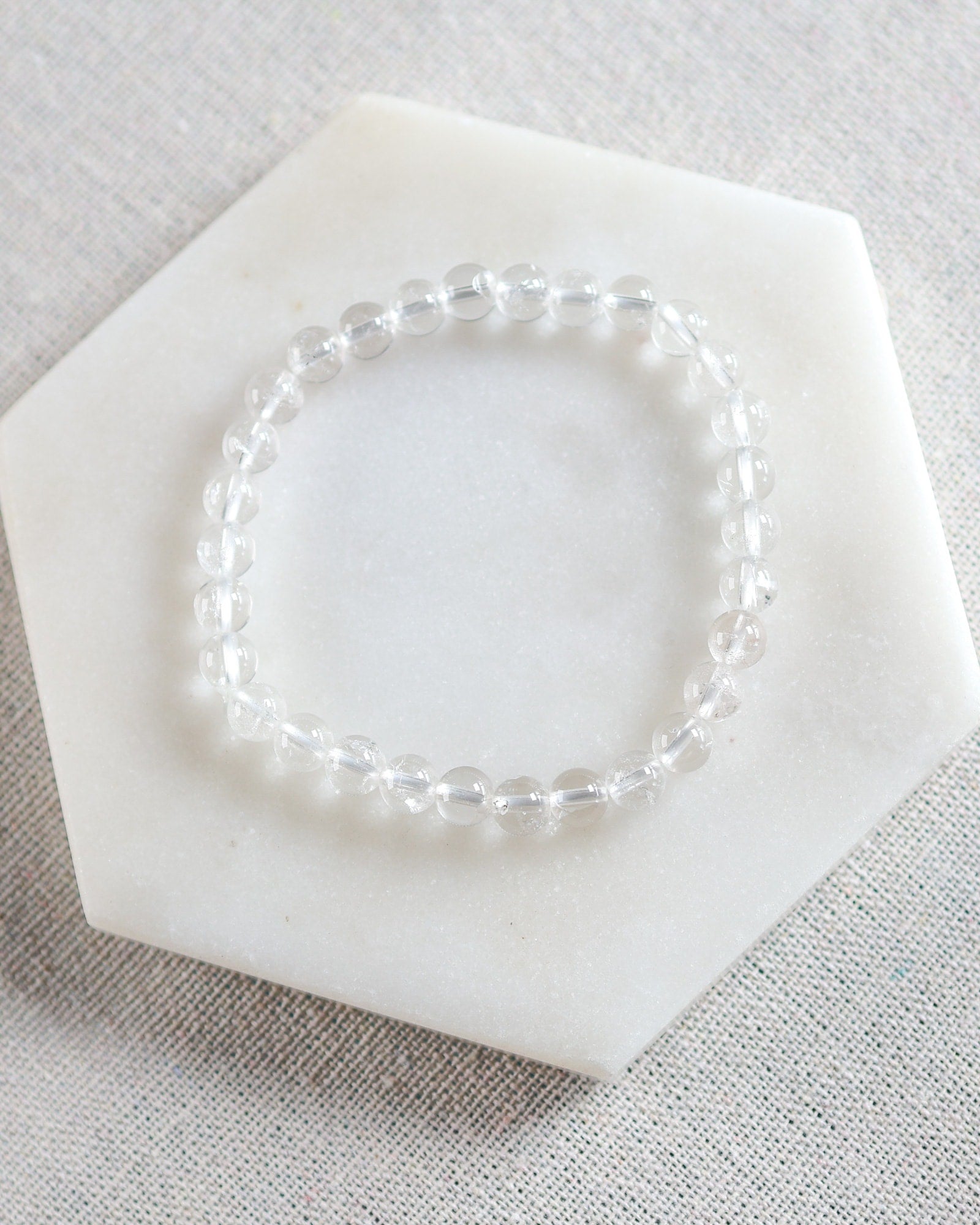 Clear Quartz  Beaded Bracelet
