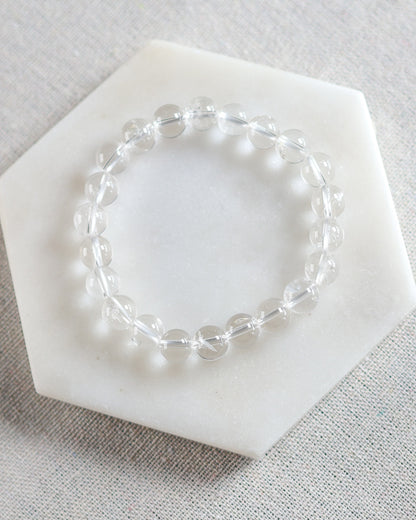Clear Quartz  Beaded Bracelet