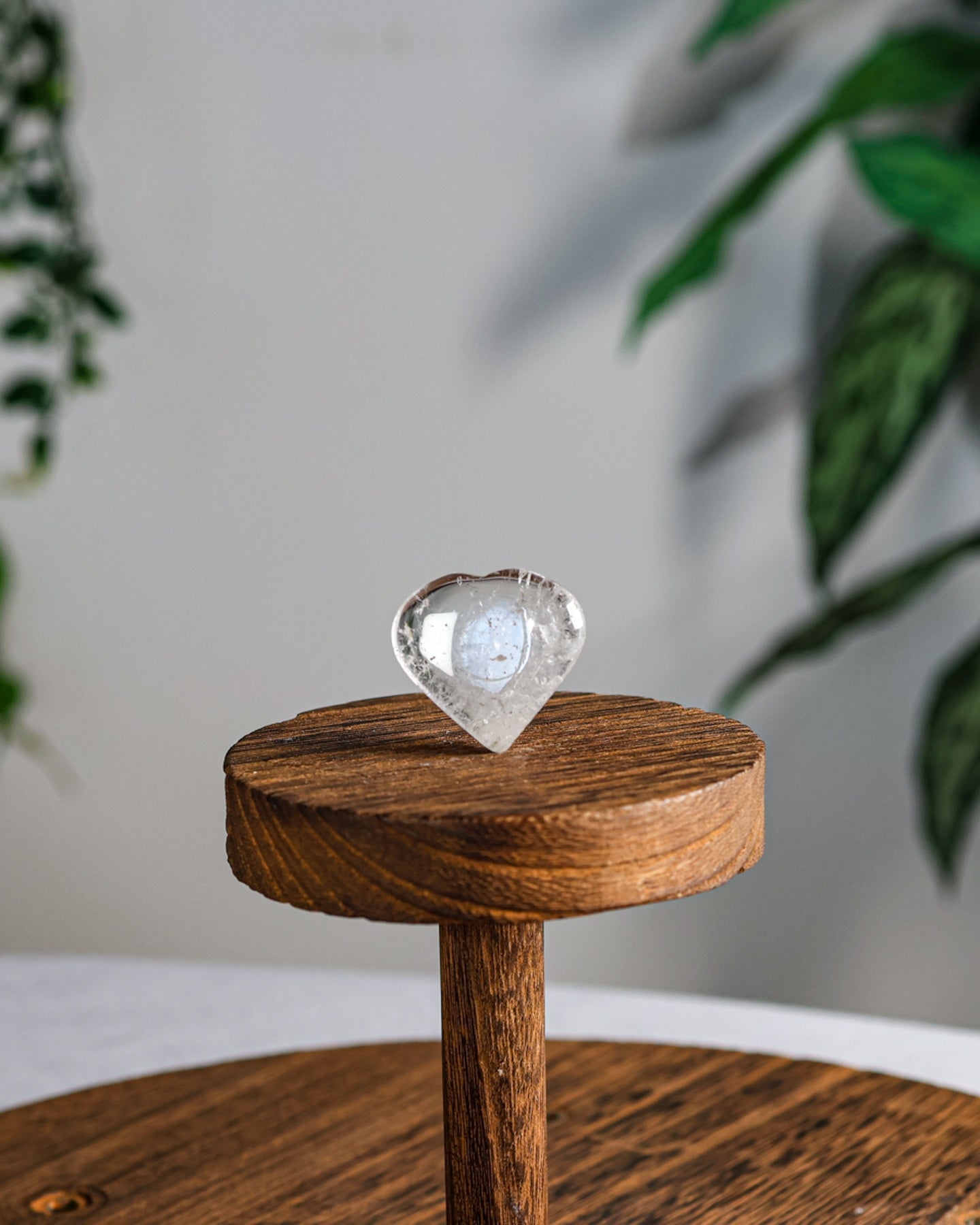 Clear Quartz Puffy Heart