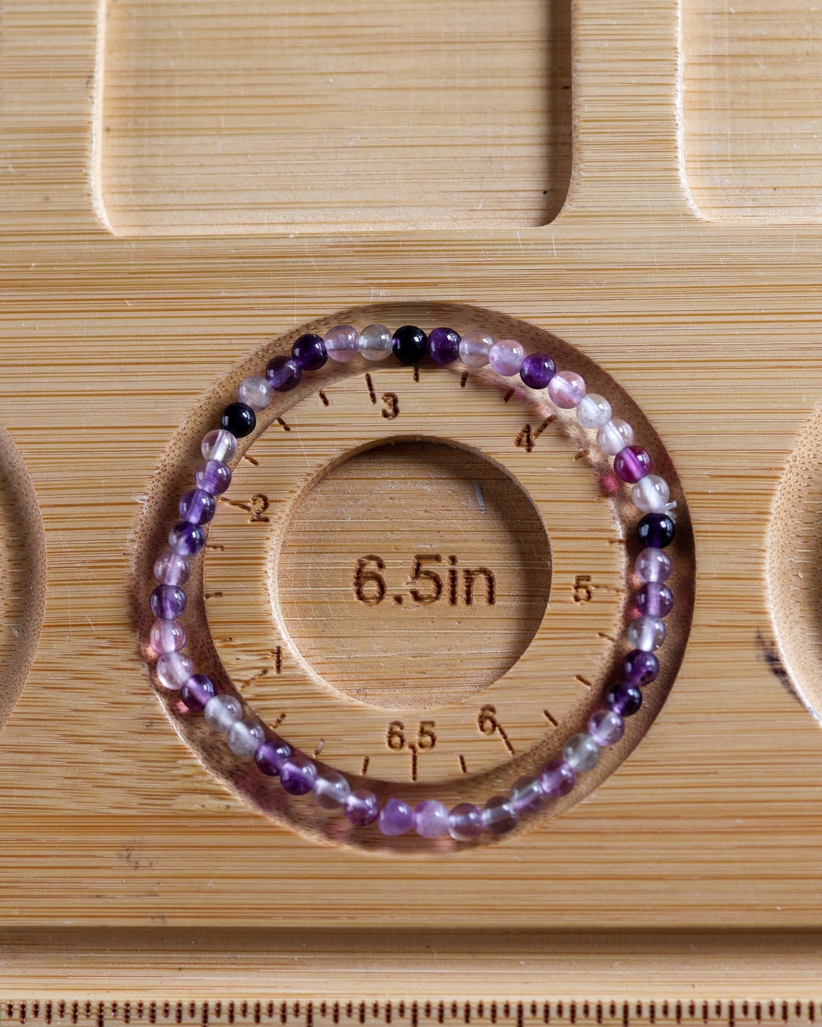 Fluorite (Purple) Beaded Bracelet / 4mm / Fluorite