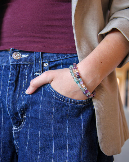 AAA Colorful Fluorite Beaded Bracelet