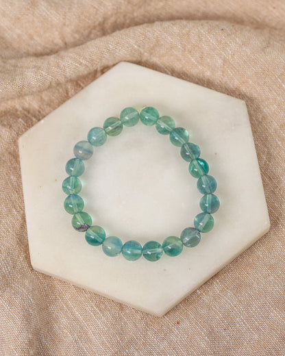 Blue Fluorite Beaded Bracelet