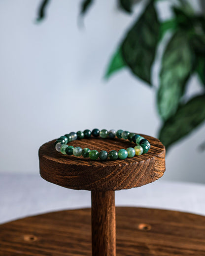 Moss Agate Beaded Bracelet