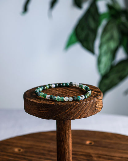 Moss Agate Beaded Bracelet