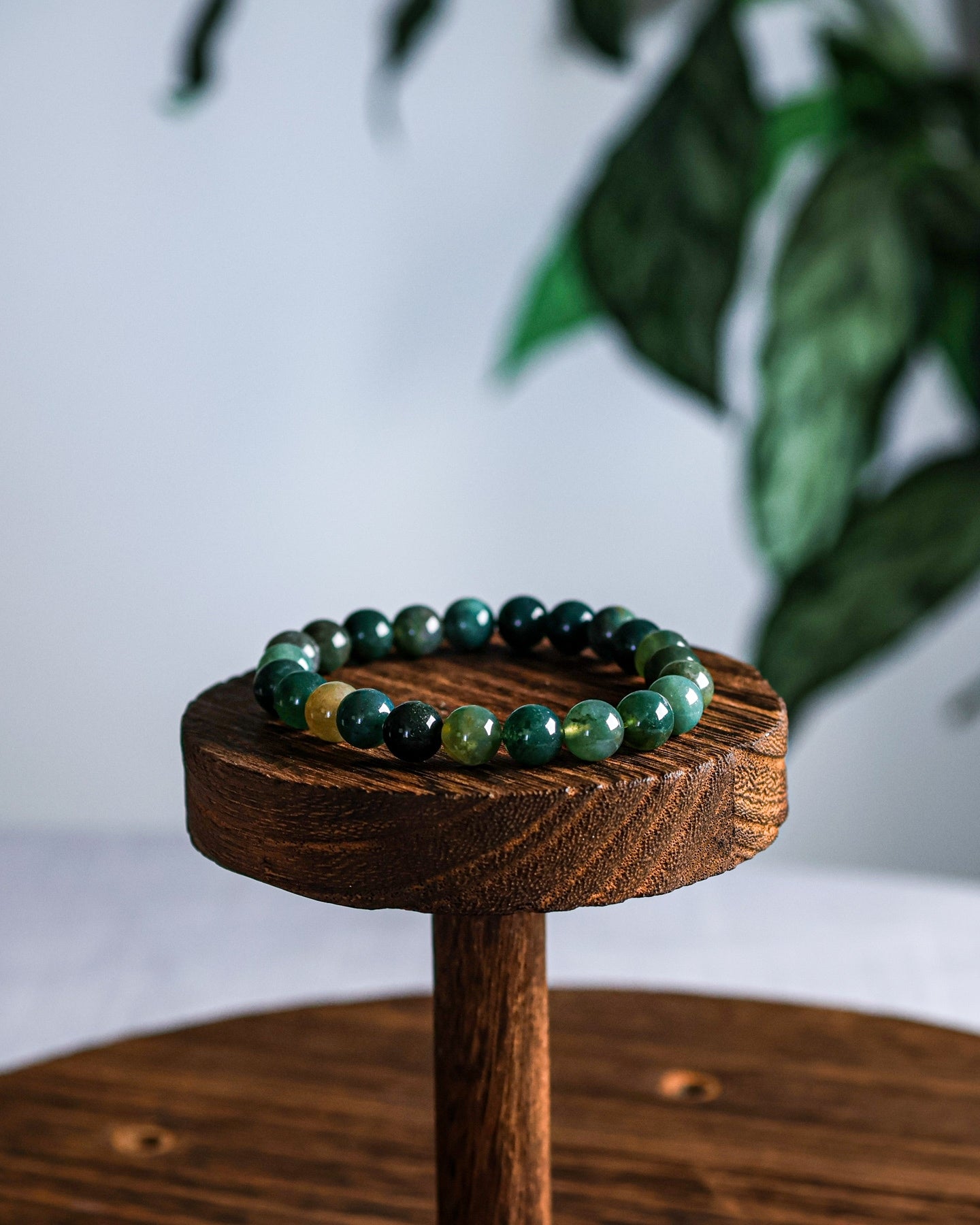 Moss Agate Beaded Bracelet
