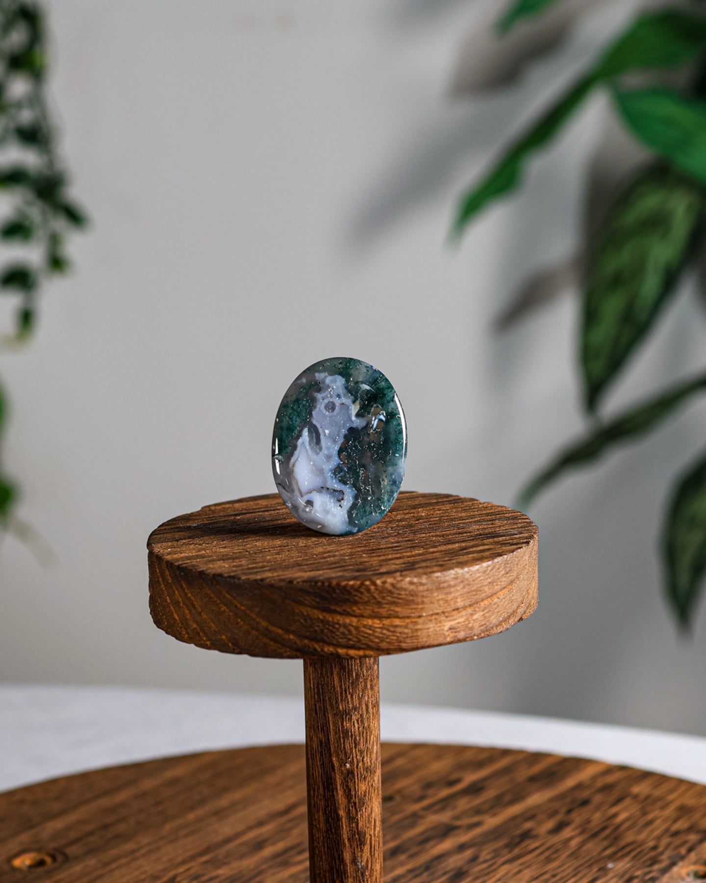 Moss Agate Worry Stone
