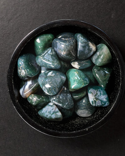 Green Moss Agate Tumbled Gemstone