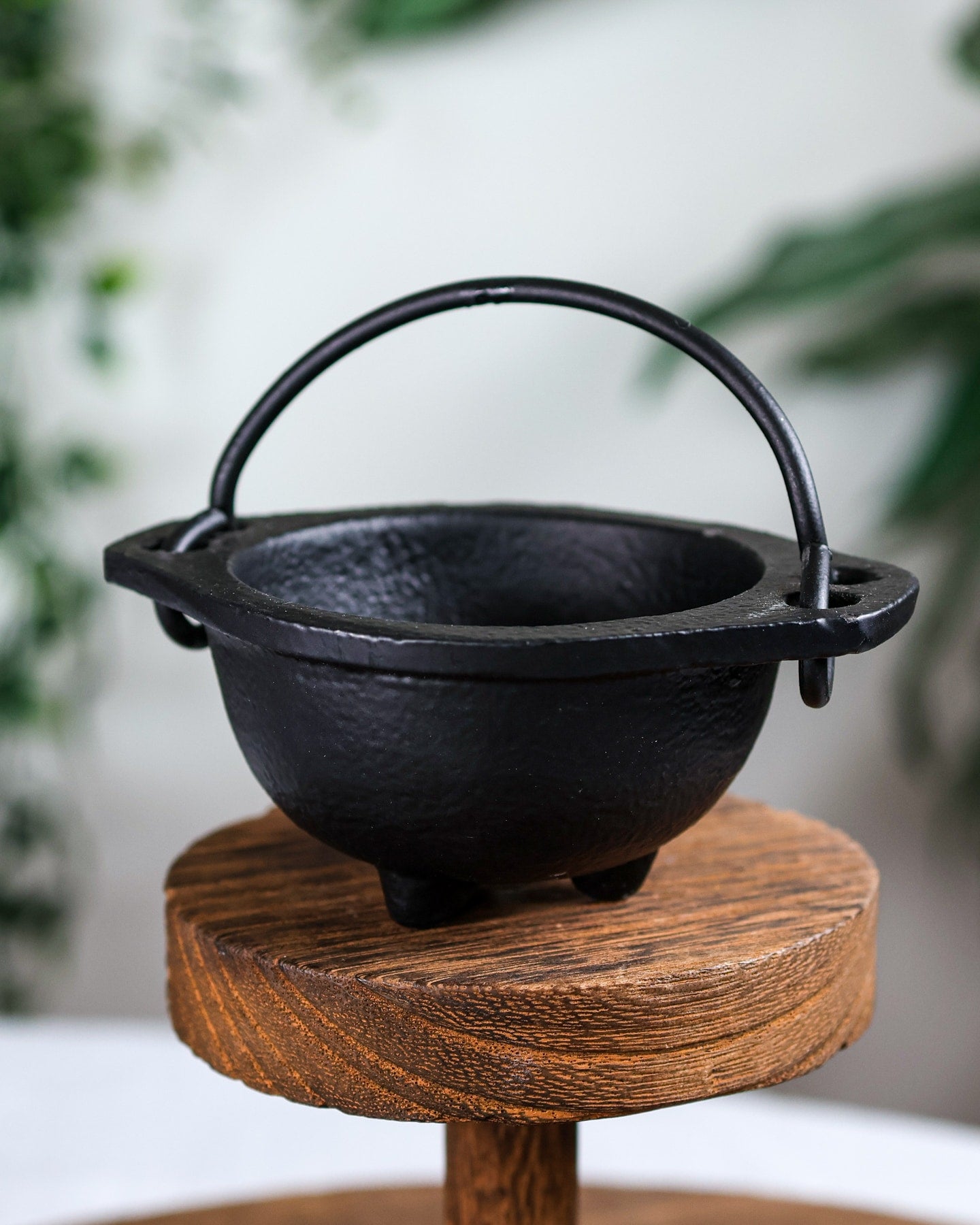 Cast Iron Cauldron 6"D - Cast Iron Cauldron w/ Handle