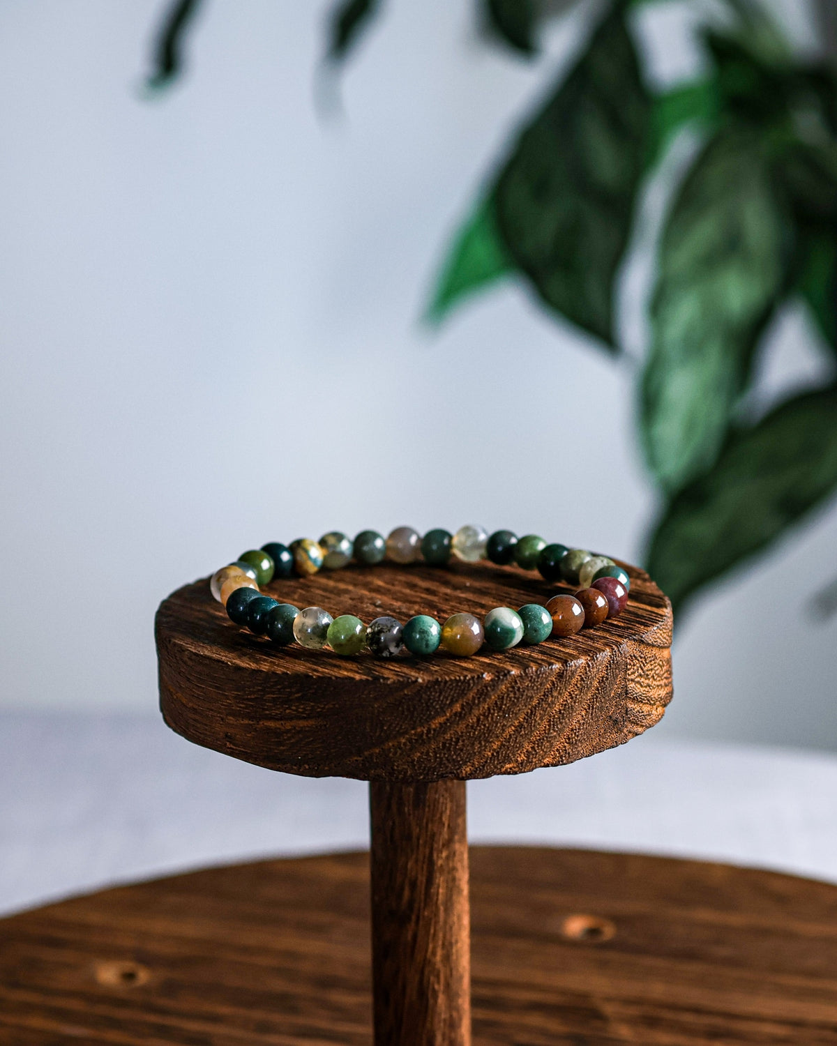India Agate Beaded Bracelet