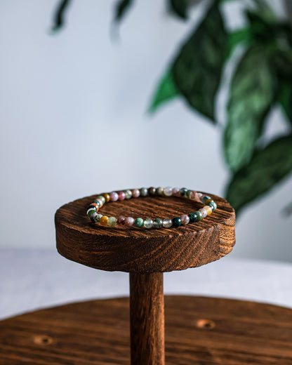 India Agate Beaded Bracelet