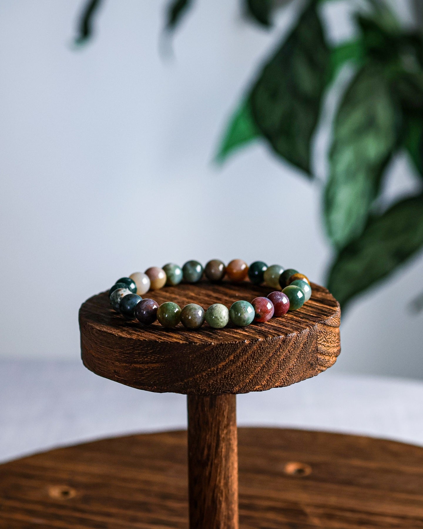 India Agate Beaded Bracelet
