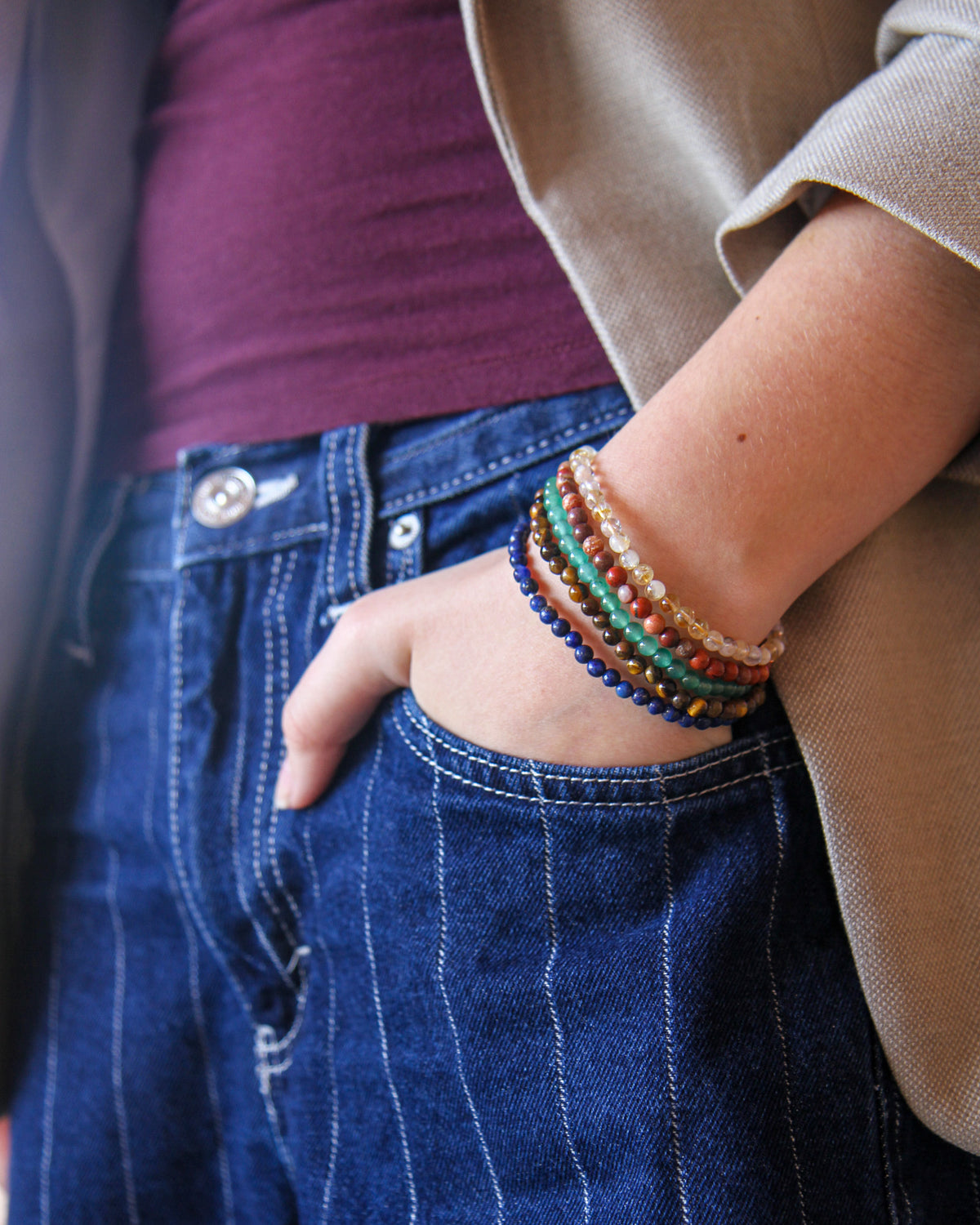 Natural Citrine Beaded Bracelet
