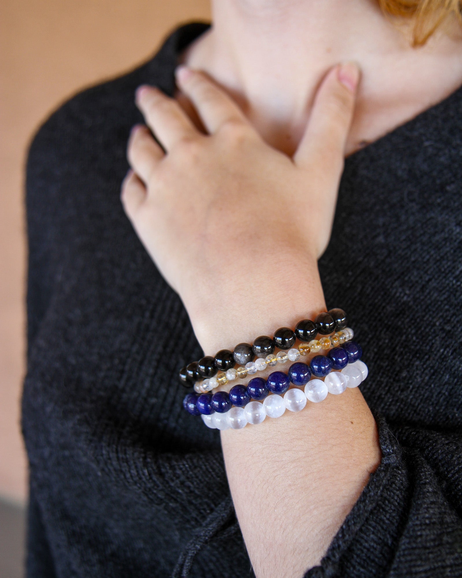 Selenite Beaded Bracelet
