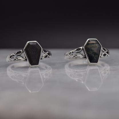 Black Onyx Coffin Ring group shot
