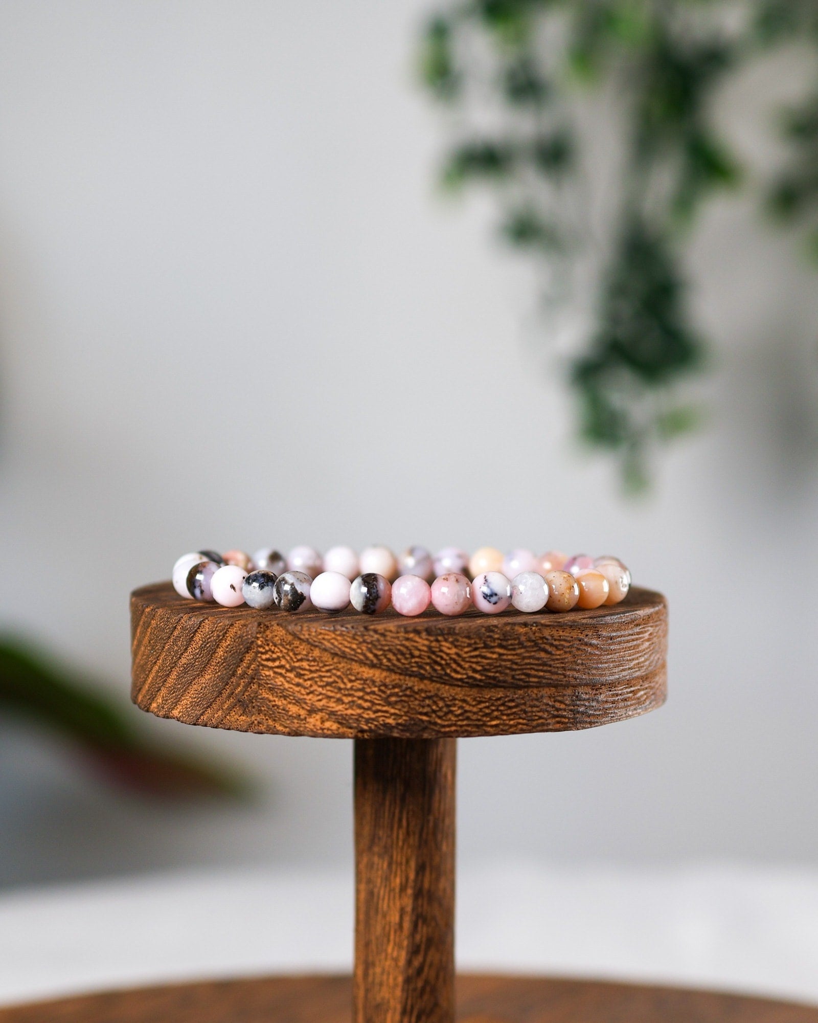 Pink Opal 6mm Beaded Bracelet