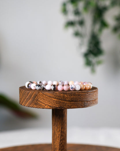 Pink Opal 6mm Beaded Bracelet