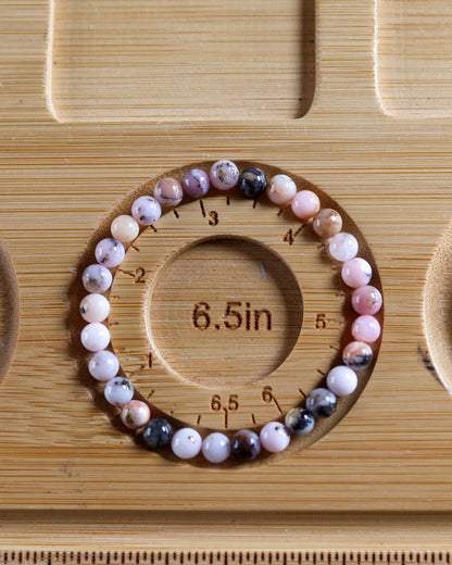 Pink Opal 6mm Beaded Bracelet