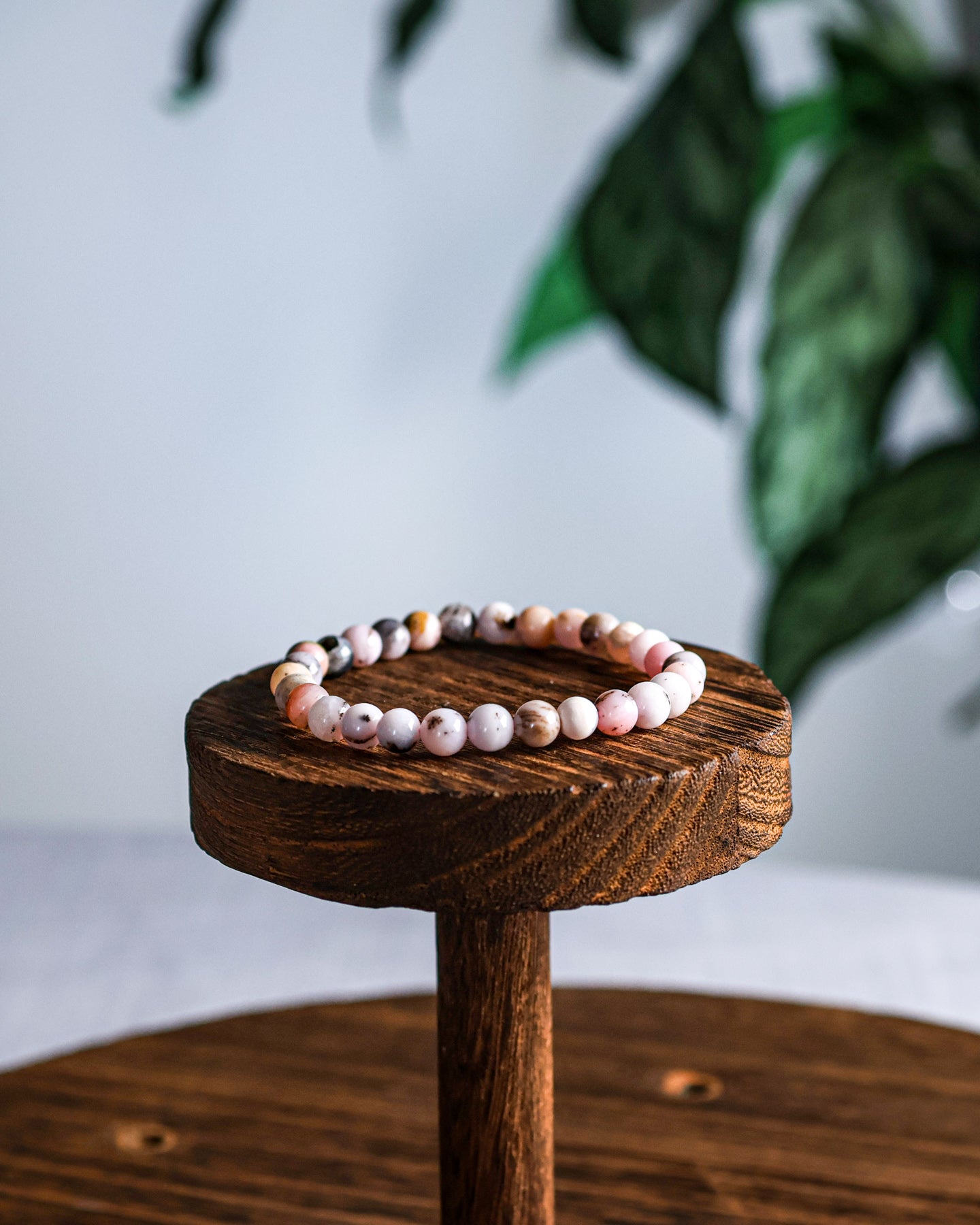 Pink Opal 6mm Beaded Bracelet