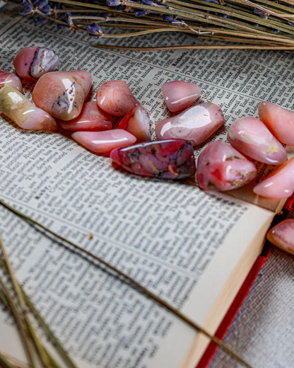 Pink Opal Tumbled Gemstone