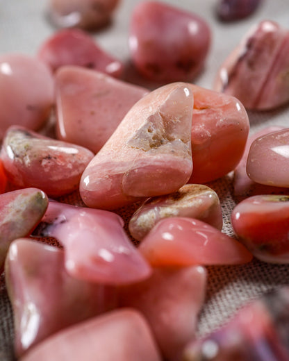 Pink Opal Tumbled Gemstone