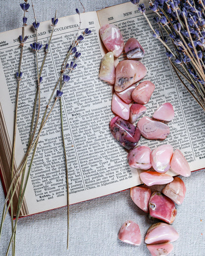 Pink Opal Tumbled Gemstone