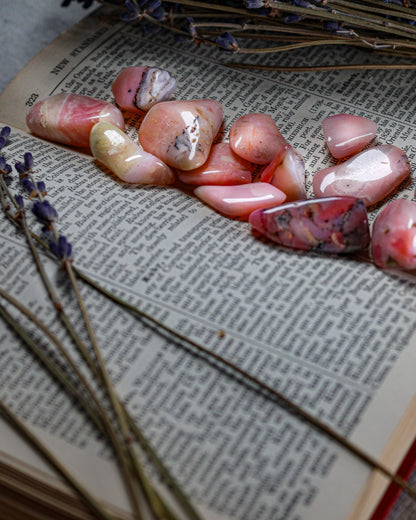 Pink Opal Tumbled Gemstone