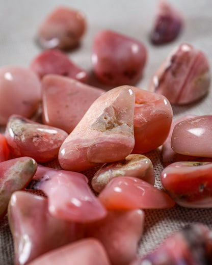 Pink Opal Tumbled Gemstone